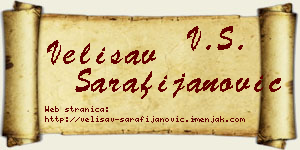 Velisav Sarafijanović vizit kartica